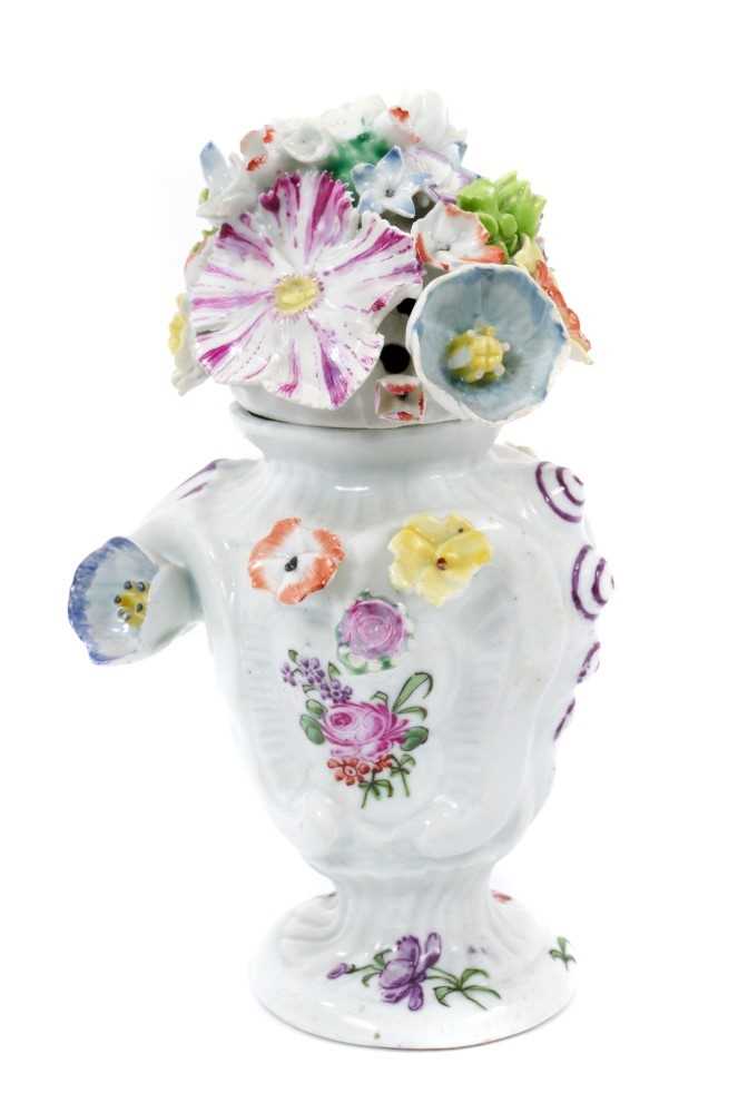 Lot 276 A Longton Hall cartouche shaped vase and