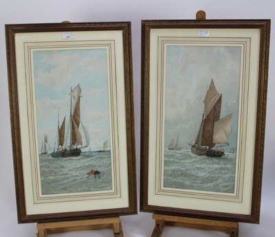 Lot 211 - G S Walters (1838-1924) pair of chromolithograph prints - coastal scenes, 24.5cm x 50.5cm