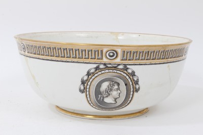 Lot 278 - Three Vienna saucer, painted in Neoclassical style, circa 1780, and a matching bowl