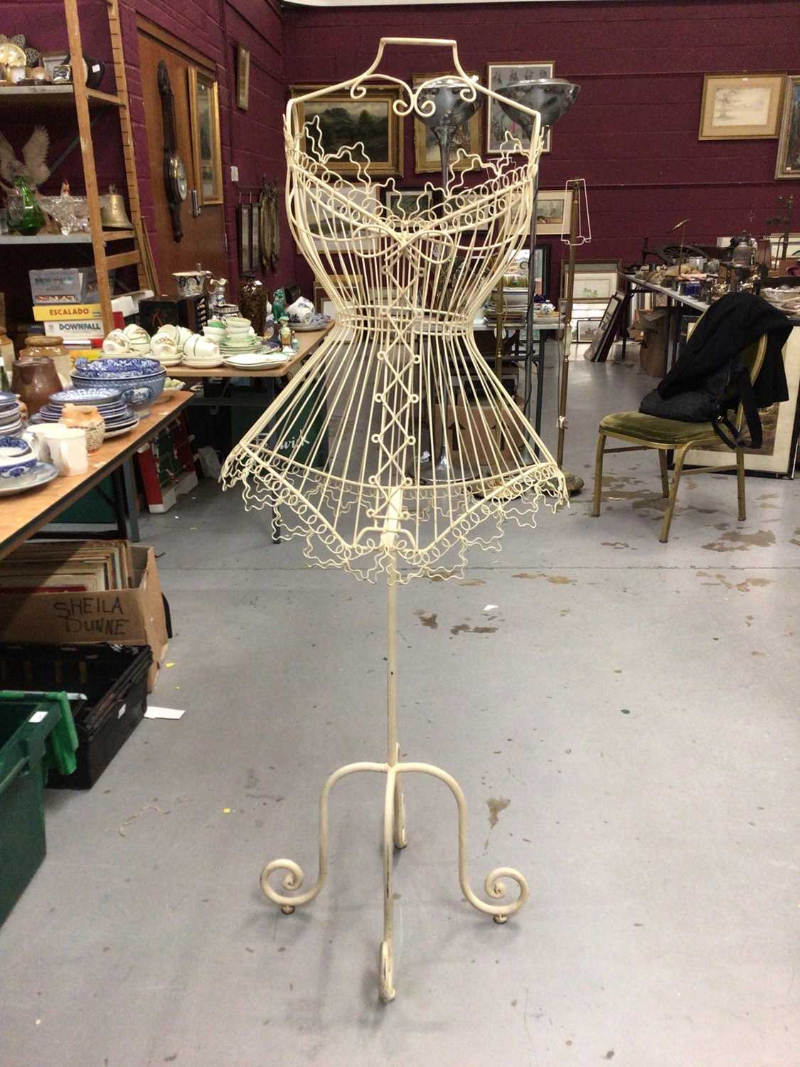 Lot 1146 - Cream painted metal mannequin