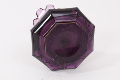 Lot 272 - A Victorian amethyst tinted glass scent bottle and stopper