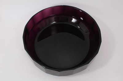 Lot 275 - A Moser type facetted amethyst tinted glass bowl, and a 19th century amethyst tinted glass bowl