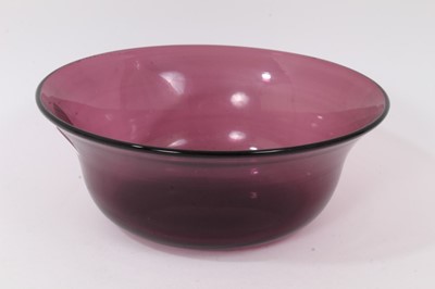 Lot 86 - A Moser type facetted amethyst tinted glass bowl, and a 19th century amethyst tinted glass bowl