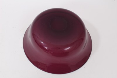 Lot 83 - A Moser type facetted amethyst tinted glass bowl, and a 19th century amethyst tinted glass bowl