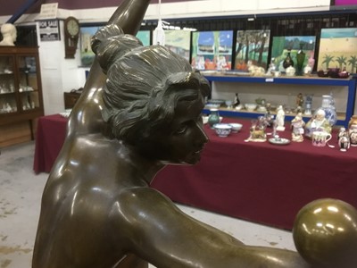 Lot 801 - Gotthilf Jaeger (1871-1933): Bronze sculpture of a sinuous female dancing female