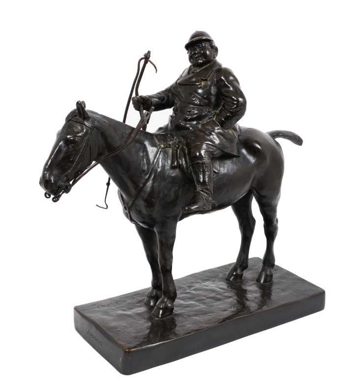 Lot 803 - Charles Augustus H. Lutyens (1829-1915): Bronze sculpture of Jorrocks on horseback