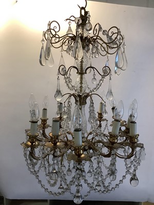 Lot 1389 - Good quality cut glass chandelier