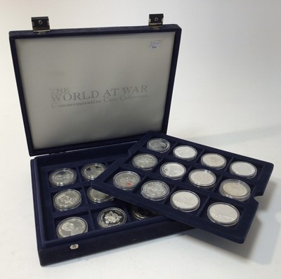 Lot 406 - World - Mixed silver proof Crown sized coins to include issues from the World at War Commemorative Coin Collection and others circa late 20th to early 21st century (N.B. Some scarcer coins noted) (...