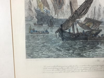 Lot 207 - David Law hand-tinted etching - The Spanish Armada, 72cm x 48cm