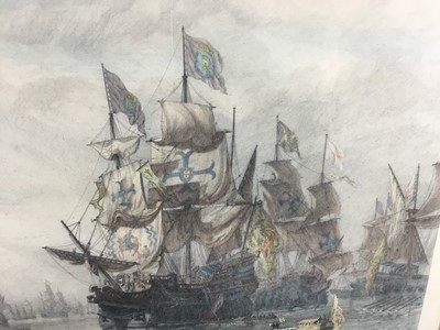 Lot 207 - David Law hand-tinted etching - The Spanish Armada, 72cm x 48cm