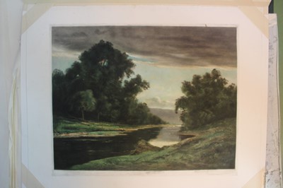 Lot 386 - Francis S Walker mezzotint after Gainsborough, ‘The Blue Boy’, together with a folio of three similar early 20th century prints