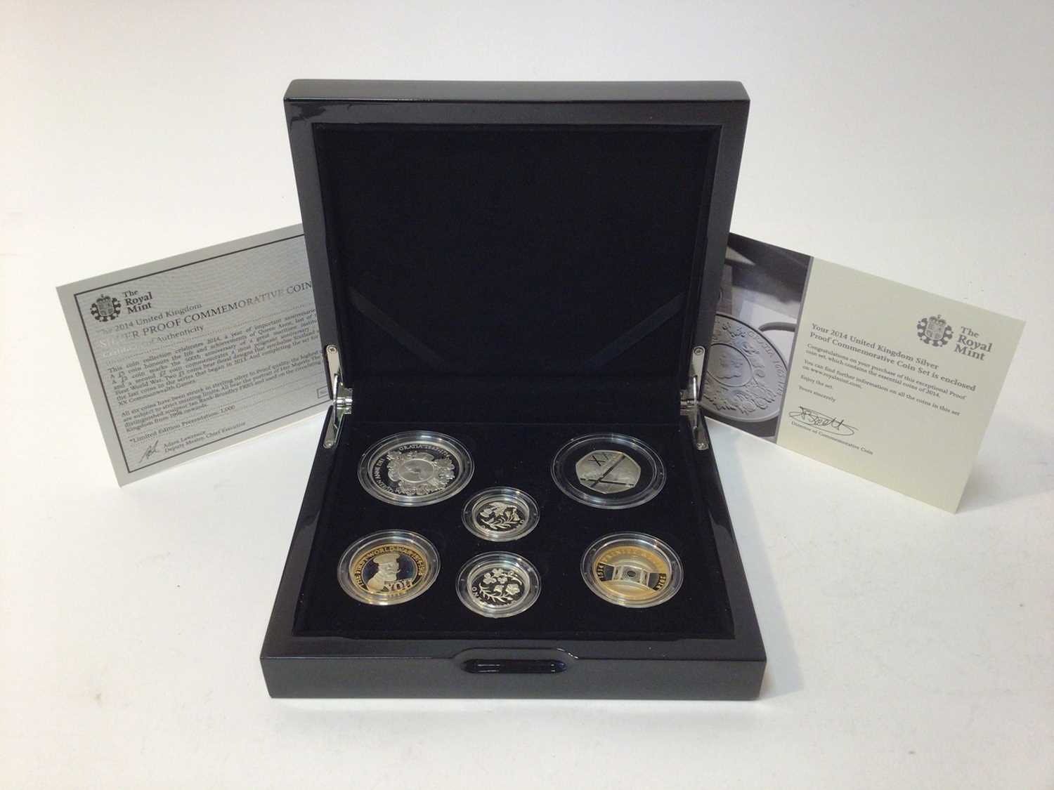 Lot 413 - G.B. - The Royal Mint Six Coin Silver Proof Commemorative Coin Set 2014 (cased with Certificate of Authenticity) (1 coin set)