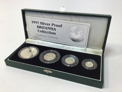 Lot 415 - G.B. - Royal Mint Silver Proof Four Coins Britannia Collection 1997 (cased with Certificate of Authenticity) (1 coin set)