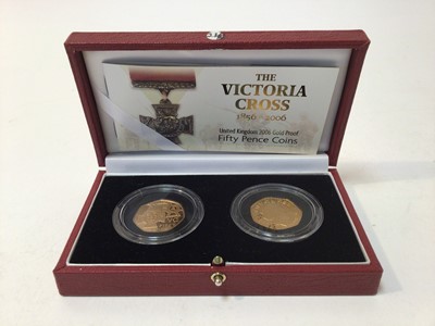 Lot 416 - G.B. - Royal Mint Gold Proof Two Coin set 'The Victoria Cross' Fifty Pence coins 2006 (cased with Certificates of Authenticity) (1 coin set)