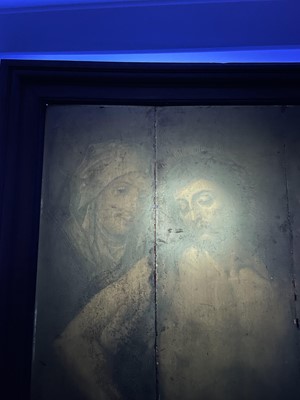 Lot 1138 - Antique Continental oil on oak panel, The deposition of Christ with Mary Magdalene and the Virgin Mary. 86 x 67cm