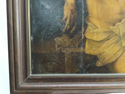 Lot 1138 - Antique Continental oil on oak panel, The deposition of Christ with Mary Magdalene and the Virgin Mary. 86 x 67cm