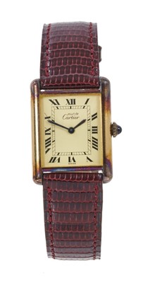 Lot 741 - Cartier Les Must de Cartier silver gilt wristwatch