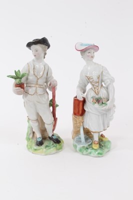 Lot 138 - Pair of Derby gardener figures