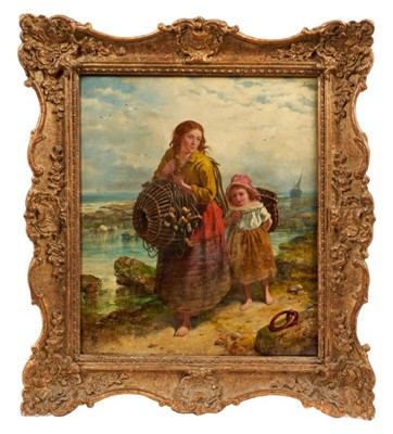 Lot 1145 - Isaac Henzell (1823-1876) oil on canvas, Lobster gatherers