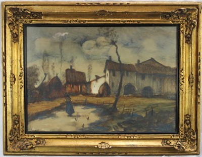 Lot 1188 - Late 19th century Continental oil on board- farmyard scene