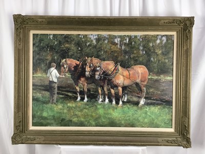 Lot 1158 - *Clive Madgwick acrylic on canvas - 'Well Earned Rest', signed, in gilt fame