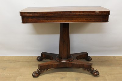 Lot 1398 - William IV rosewood D-shaped card table