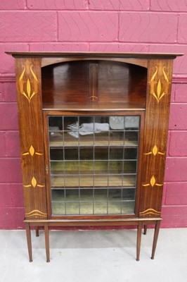 Lot 1415 - Art Nouveau mahogany and inlaid display cabinet