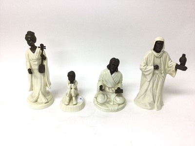 Lot 54 - Group of four Minton china and bronze figures