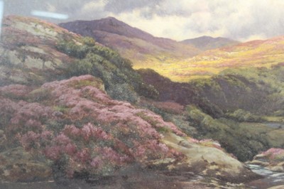 Lot 159 - English School, early 20th century, oil on canvas - Moorland Landscape, indistinctly signed, 37cm x 49cm, in glazed gilt frame