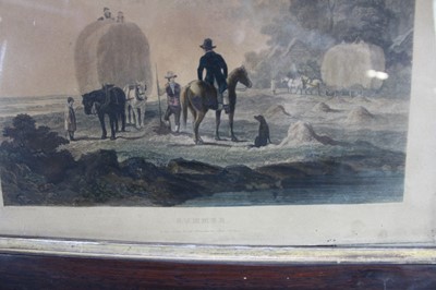 Lot 317 - After J. Dearman, set of four hand coloured engravings - Four Seasons, in period rosewood frames, 32cm x 39cm
