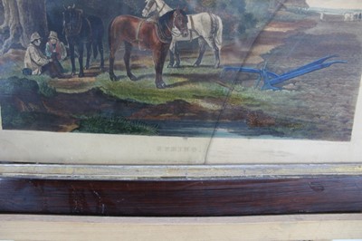 Lot 317 - After J. Dearman, set of four hand coloured engravings - Four Seasons, in period rosewood frames, 32cm x 39cm