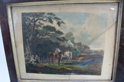 Lot 317 - After J. Dearman, set of four hand coloured engravings - Four Seasons, in period rosewood frames, 32cm x 39cm