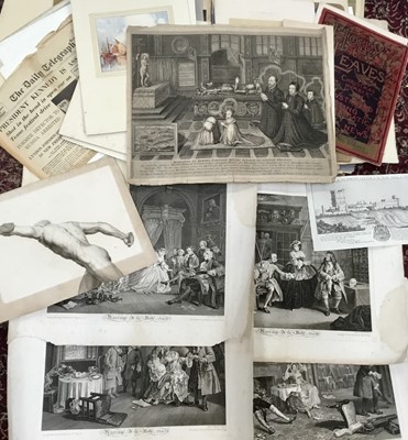 Lot 106 - Folder of 18th, 19th century and later engravings, prints, vintage photographs and other unframed works