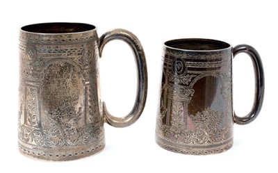 Lot 434 - Edwardian silver christening mug of tapering cylindrical form, engraved Elfreda, and one other