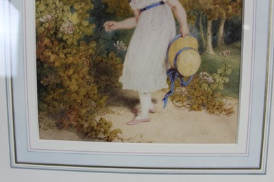 Lot 1069 - Manner of Richard Westall (1765-1836) watercolour - a girl in woodland, 22cm x 18cm, in glazed frame