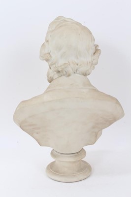 Lot 251 - A Victorian Parianware bust of Richard Cobden by E.W. Wyon, dated 1865, impressed marks to reverse, 42.5cm high
