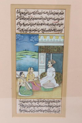 Lot 51 - Group of four Indo-Persian hand painted manuscript leaves