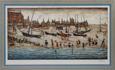 Lot 1140 - *Laurence Stephen Lowry (1887-1976) signed limited edition print - The Beach, signed in pencil lower right, with Fine Art Trade Guild blindstamp lower left, 134/650, published by Venture Prints Ltd...