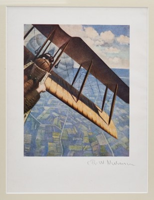 Lot 1141 - Christopher Richard Wynne Nevinson (1889-1946) offset lithograph, printed in colours, on thin wove, Banking at 4000 Feet, 1917