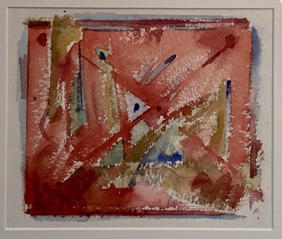 Lot 264 - Peter Partington watercolour - Abstract, signed, 20cm x 25cm, in glazed frame