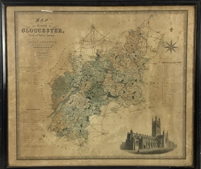 Lot 271 - Greenwood & Co 19th century engraved map of Gloucester