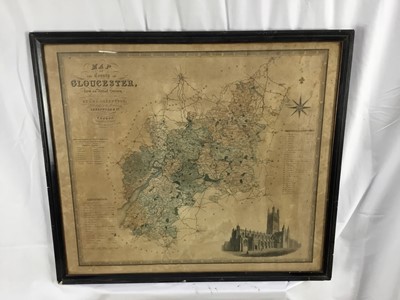 Lot 347 - Greenwood & Co 19th century engraved map of Gloucester