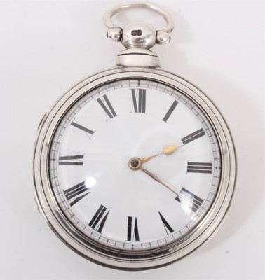 Lot 584 - Victorian silver pair cased pocket watch by Behalicker & Co Norwich with fusee movement ( London 1830)