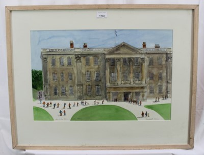 Lot 1133 - Bernard Cheese watercolour- Open to the Public, Calke Abbey, titled and signed in pencil, in glazed frame