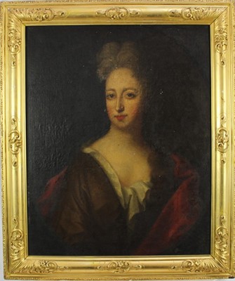 Lot 1203 - 18th century English School, oil on canvas - portrait of a Lady, 72cm x 58cm, in gilt frame