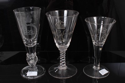 Lot 1317 - Seven Whitefriars Gerorge VI 1937 Coronation commemorative glasses