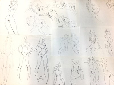 Lot 200 - Peter Collins (1923- 2001) folio of female nude pencil sketches (30)