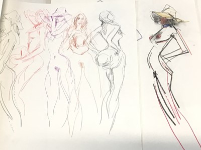Lot 201 - Peter Collins (1923- 2001) folio of pencil, pen and ink wash female nude studies (29)