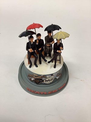 Lot 2504 - Complete collection of six limited edition Franklin Mint Beatles collectors ornaments in glass domes