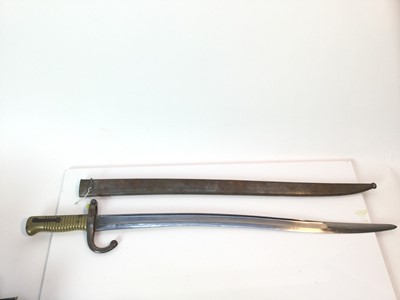 Lot 907 - First World War French 1866 pattern chassepot bayonet